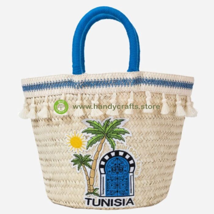 Palm Leaf Basket – Sidi Bou Said Design - Image 1
